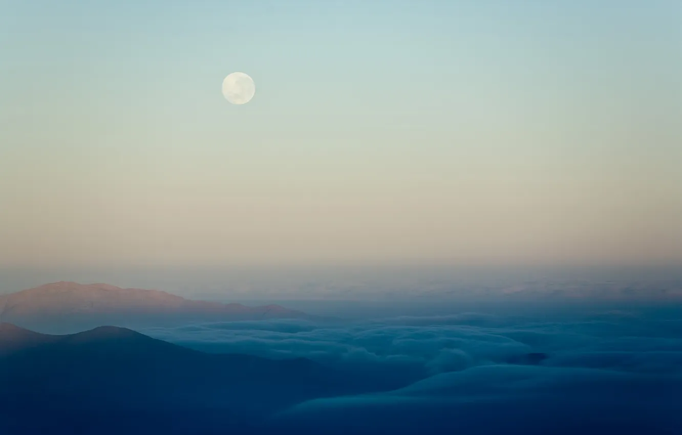 Фото обои облака, горы, Луна, Чили