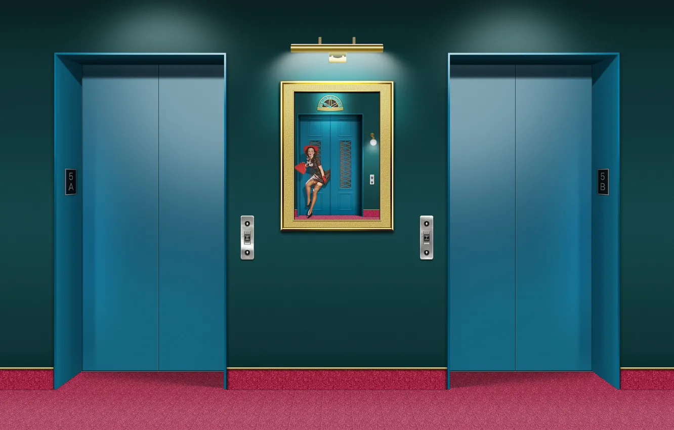 Фото обои skirt, carpet, elevator, vintage woman