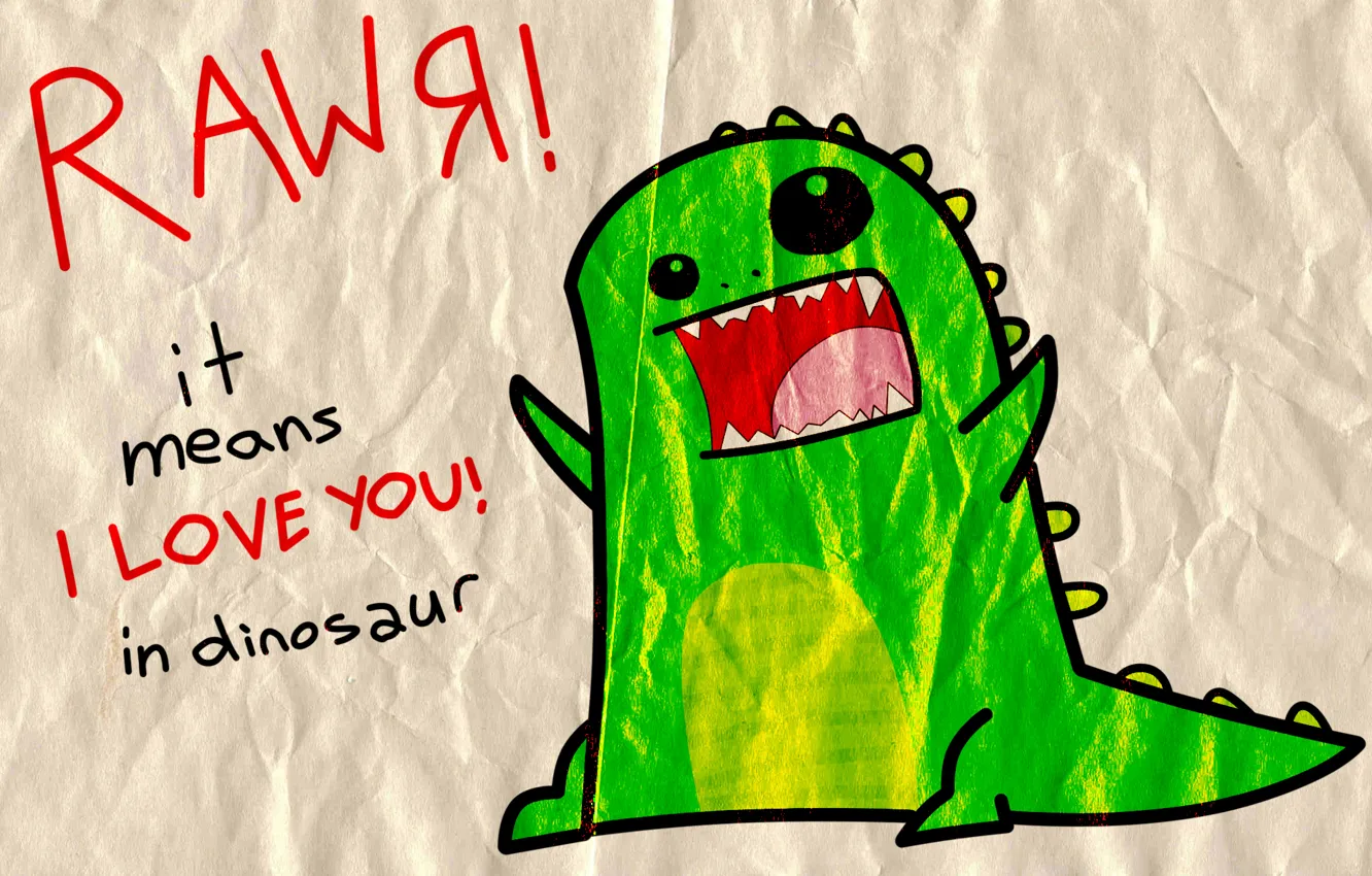 Фото обои love, RawЯ, Dinosaur