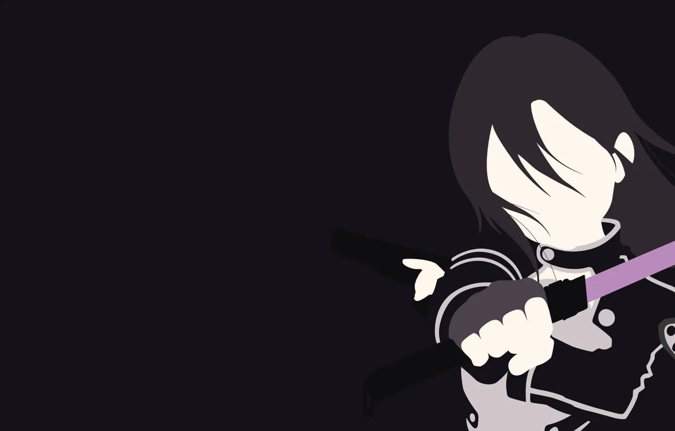 Фото обои sword, gun, pistol, game, minimalism, weapon, anime, boy