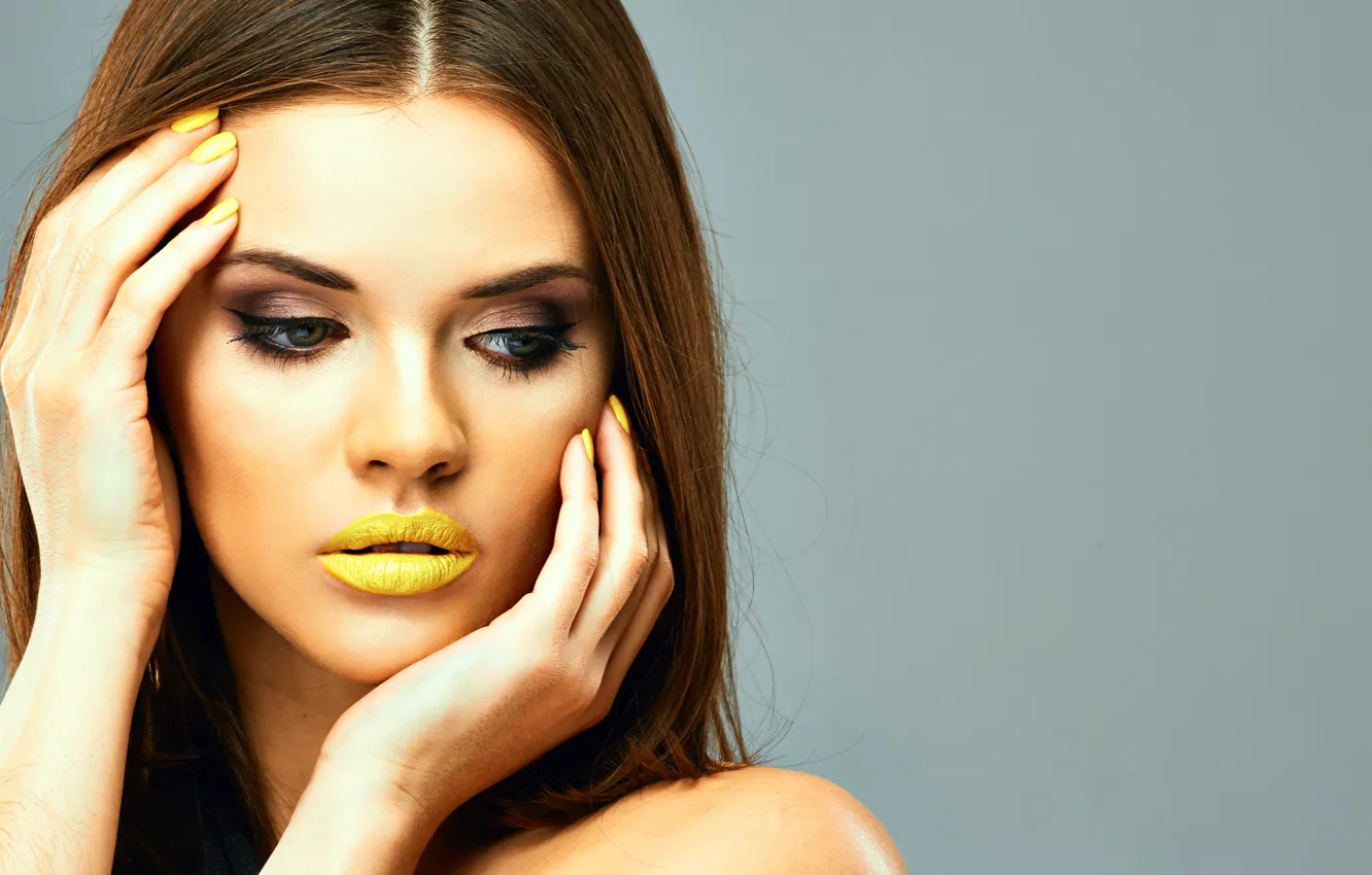 Фото обои sexy, model, brunette, make up