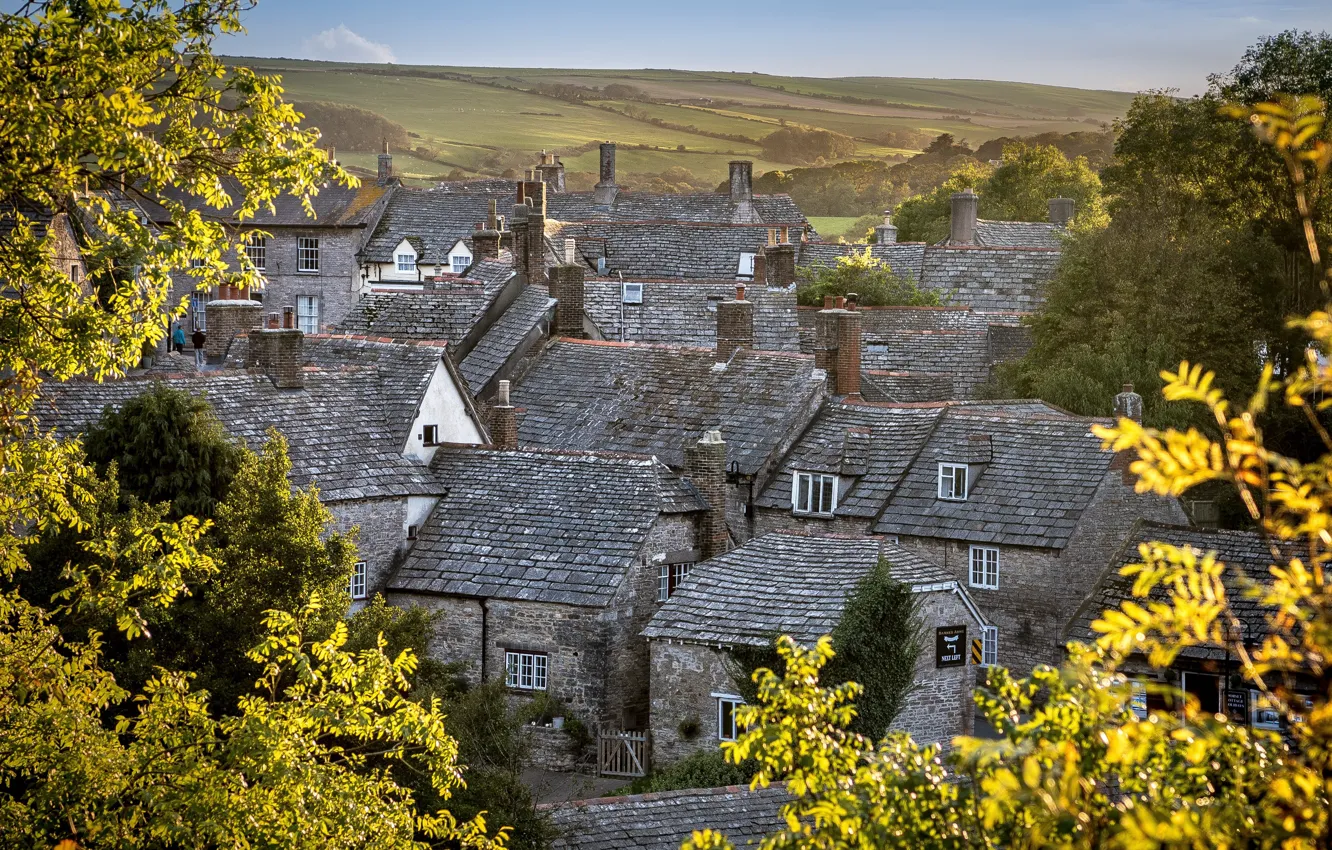 Фото обои England, Purbeck, Model Village, stone roof