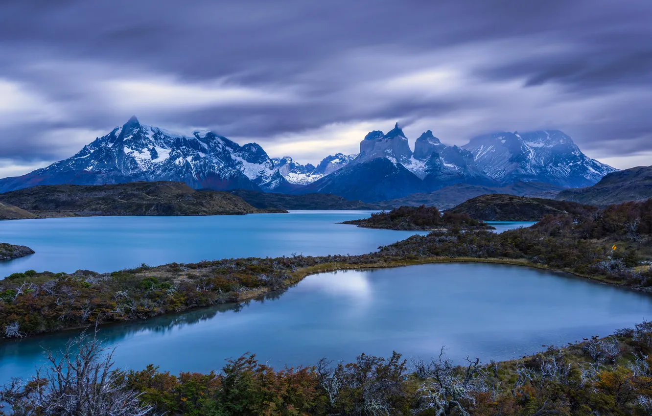 Фото обои Chile, Patagonia, South America, Torres del Paine, Cuernos del Paine