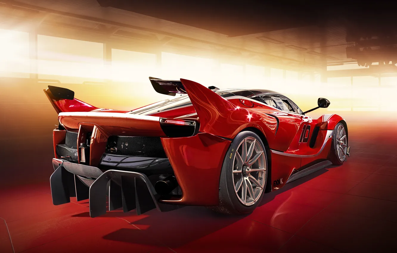 Фото обои авто, гараж, Ferrari, красная машина