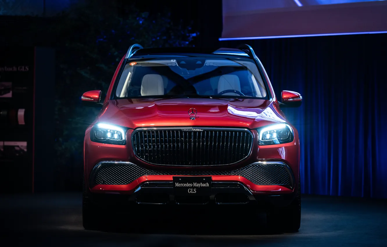 Фото обои Mercedes-Benz, Light, Mercedes, Red, Front, Face, GLS Maybach, GLS 600