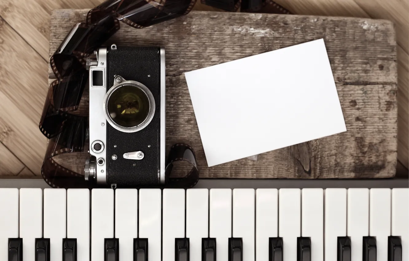 Фото обои ретро, фотоаппарат, фортепиано, style, retro, camera, old, piano