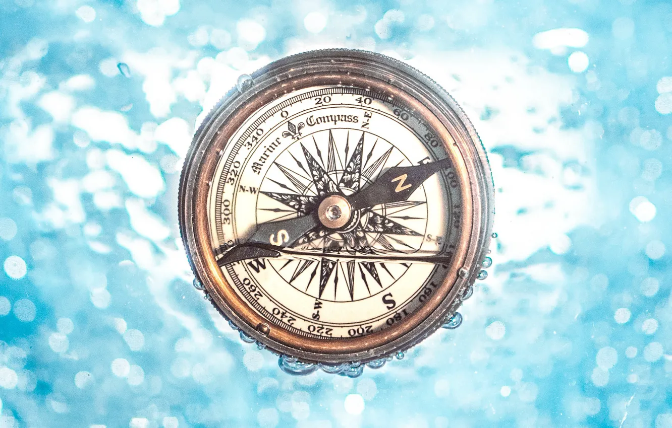 Фото обои вода, стрелка, компас, под водой