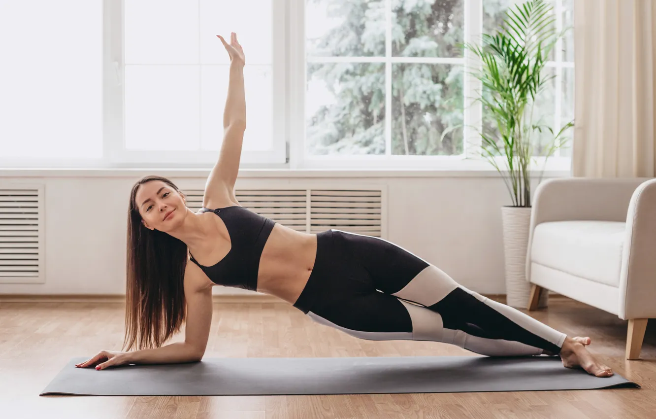 Фото обои gym, leggings, buttock, woman fitness, activewear, woman exercises, woman streching, woman workout