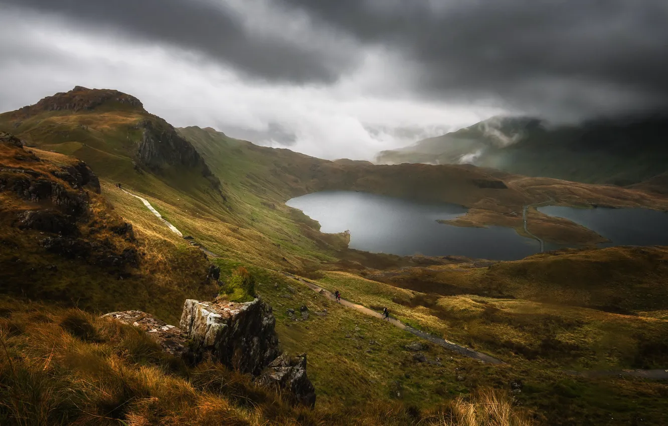 Фото обои озеро, Уэльс, Wales, Snowdonia, Сноудония, Llyn Llydaw