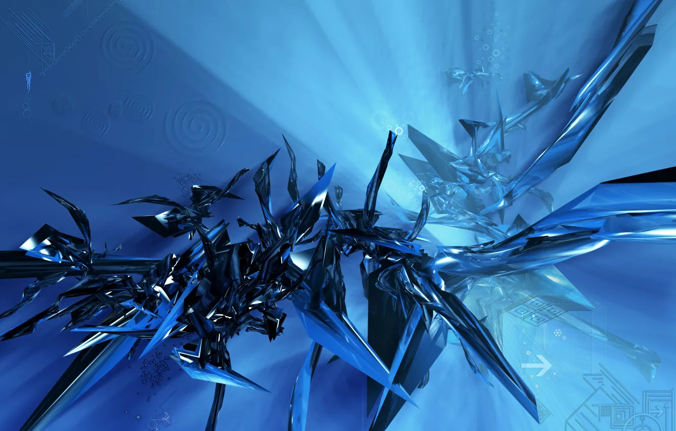 Фото обои спирали, Матрица, фикция, сине-голубой фон