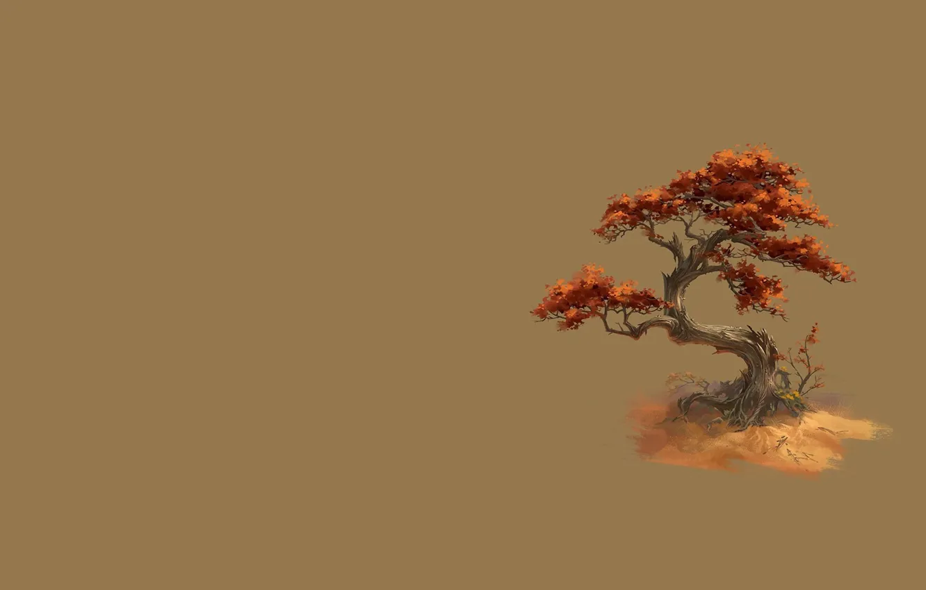 Фото обои осень, жизнь, дерево, арт