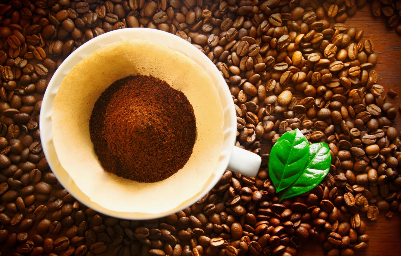 Фото обои кофе, cup, beans, coffee