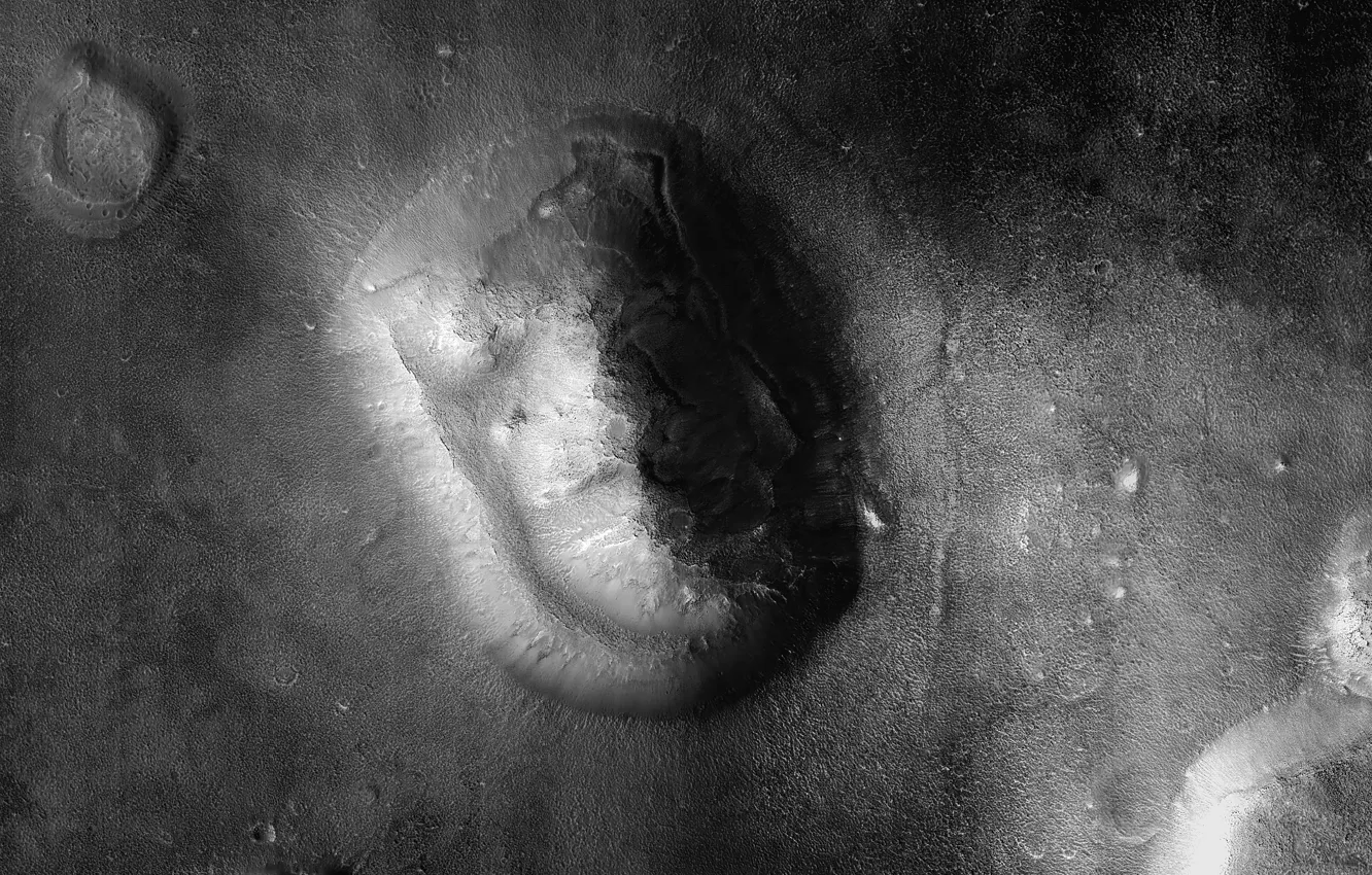Фото обои поверхность, лицо, Марс, Кидония