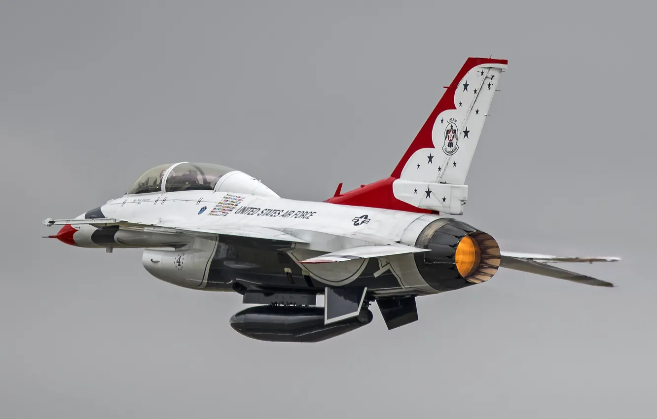 Фото обои Fighting Falcon, Thunderbirds, General Dynamics, F-16D