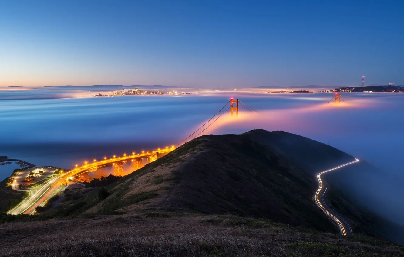 Фото обои Туман, San-Francisco, Golden_Gate_Bridge