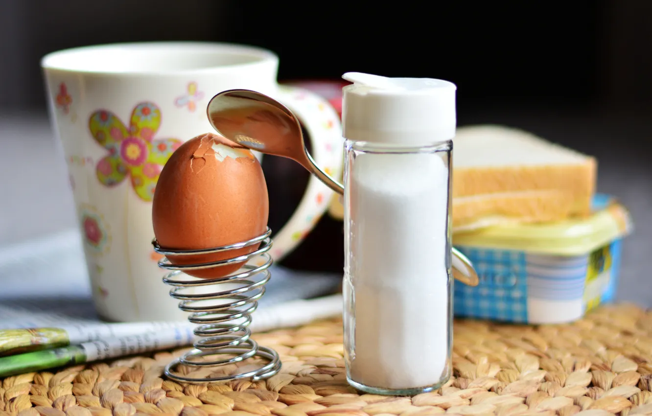 Фото обои яйцо, завтрак, соль
