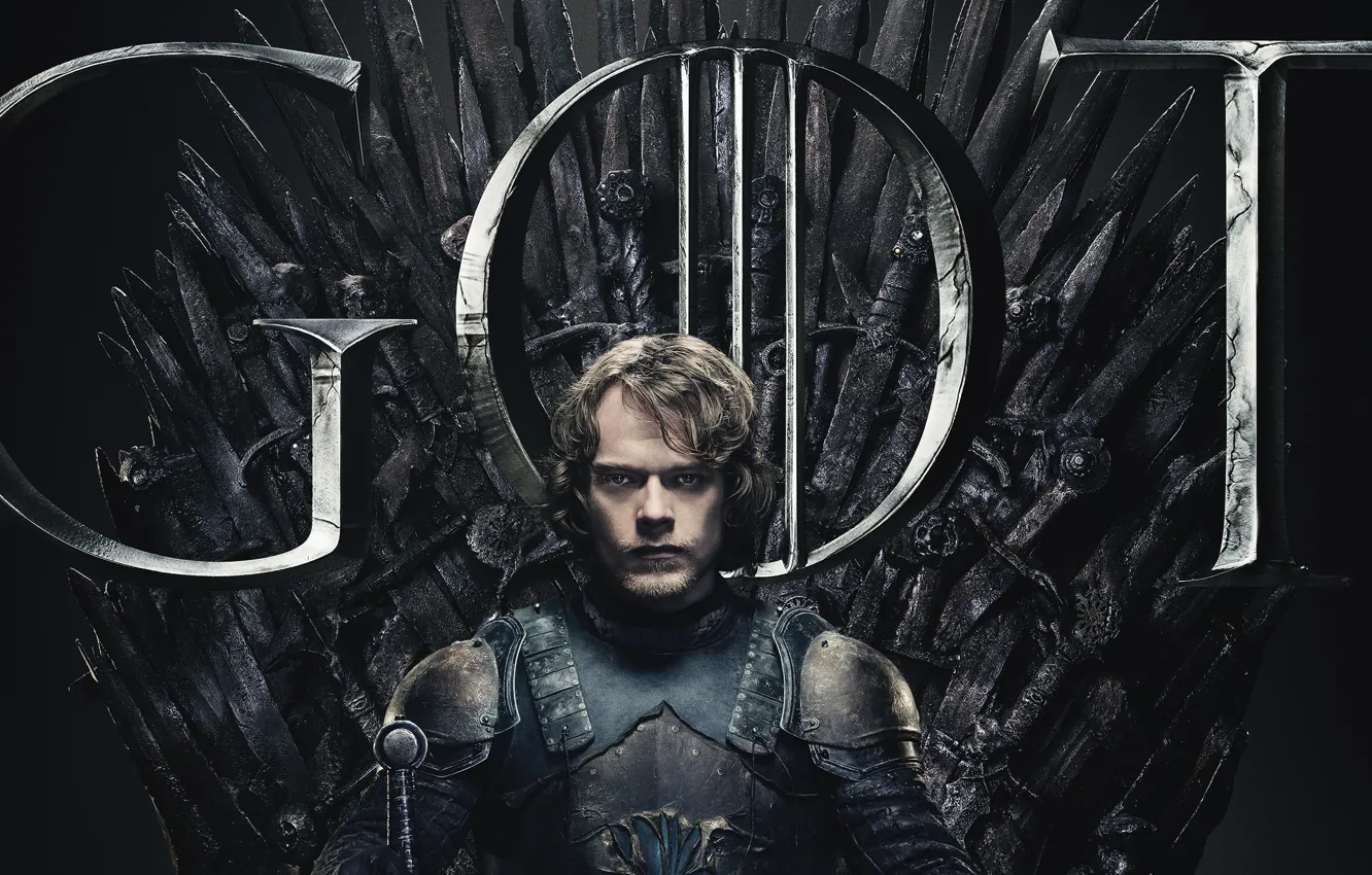 Фото обои трон, Игра Престолов, Greyjoy, Game Of Thrones, Alfie Allen, Теон Грейджой, Theon Greyjoy, Theon