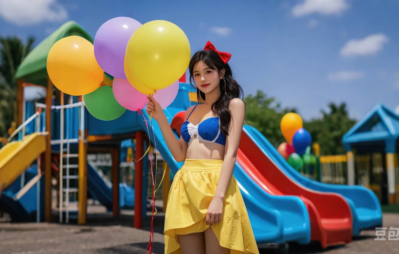 Фото обои Disney, sexy, long hair, beauty, cute, skirt, amusement park
