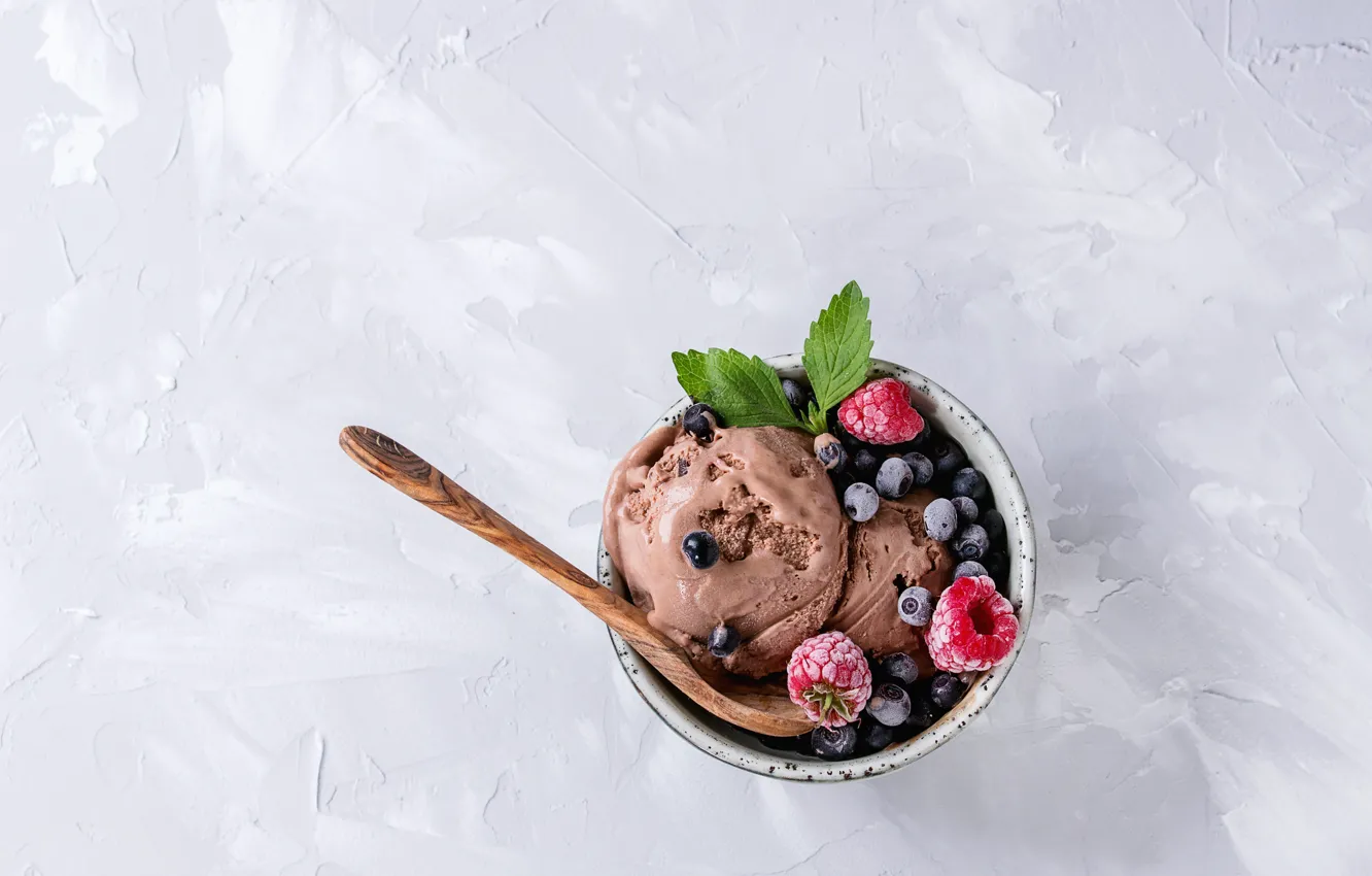 Фото обои ягоды, мороженое, шоколадное, ванильное, Natasha Breen