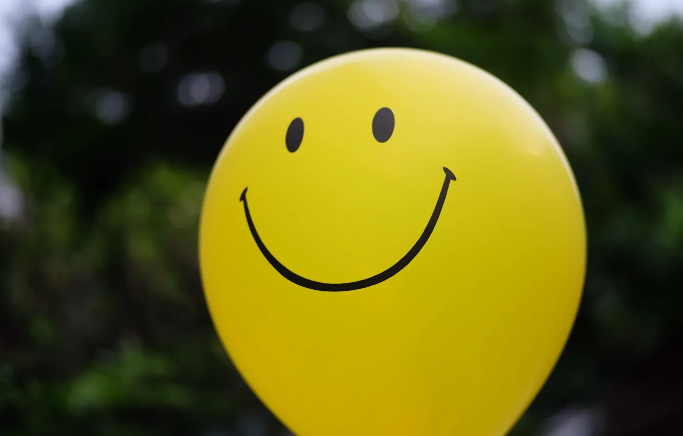 Фото обои желтый, воздушный шар, шарик, смайл, happy, yellow, smile, balloon