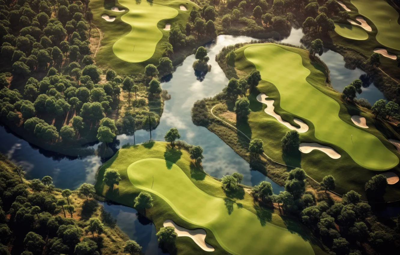 Фото обои green, forest, river, trees, curves