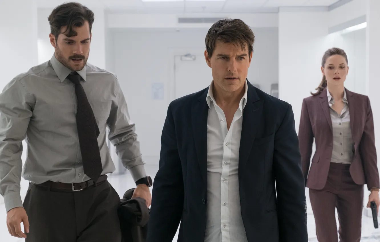 Фото обои кадр, боевик, Том Круз, Tom Cruise, Henry Cavill, Генри Кавилл, Ethan Hunt, Rebecca Ferguson