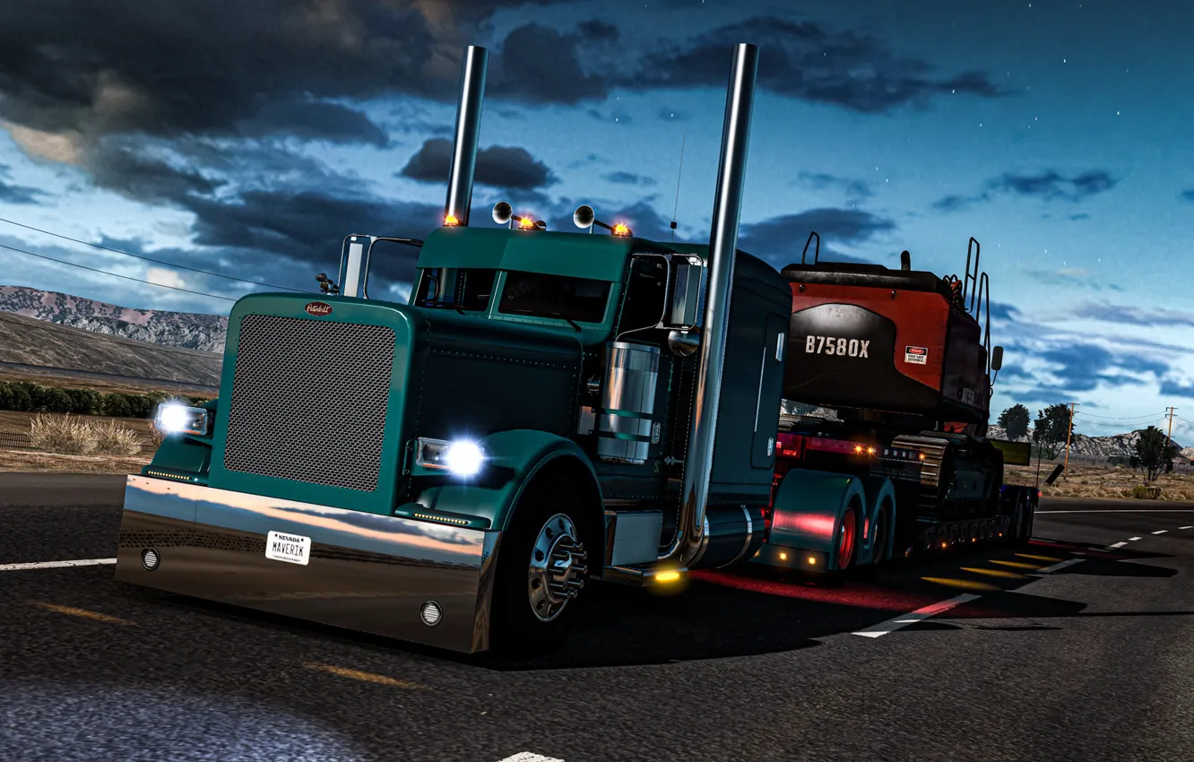 Фото обои game, usa, truck, peterbilt, drive, ats, american truck simulator