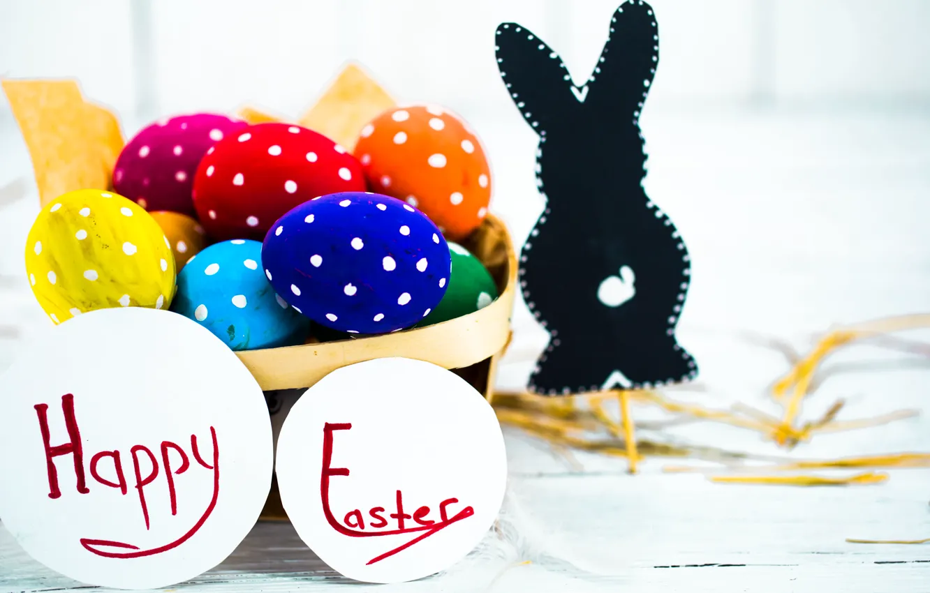 Фото обои colorful, Пасха, happy, spring, Easter, eggs, holiday, bunny
