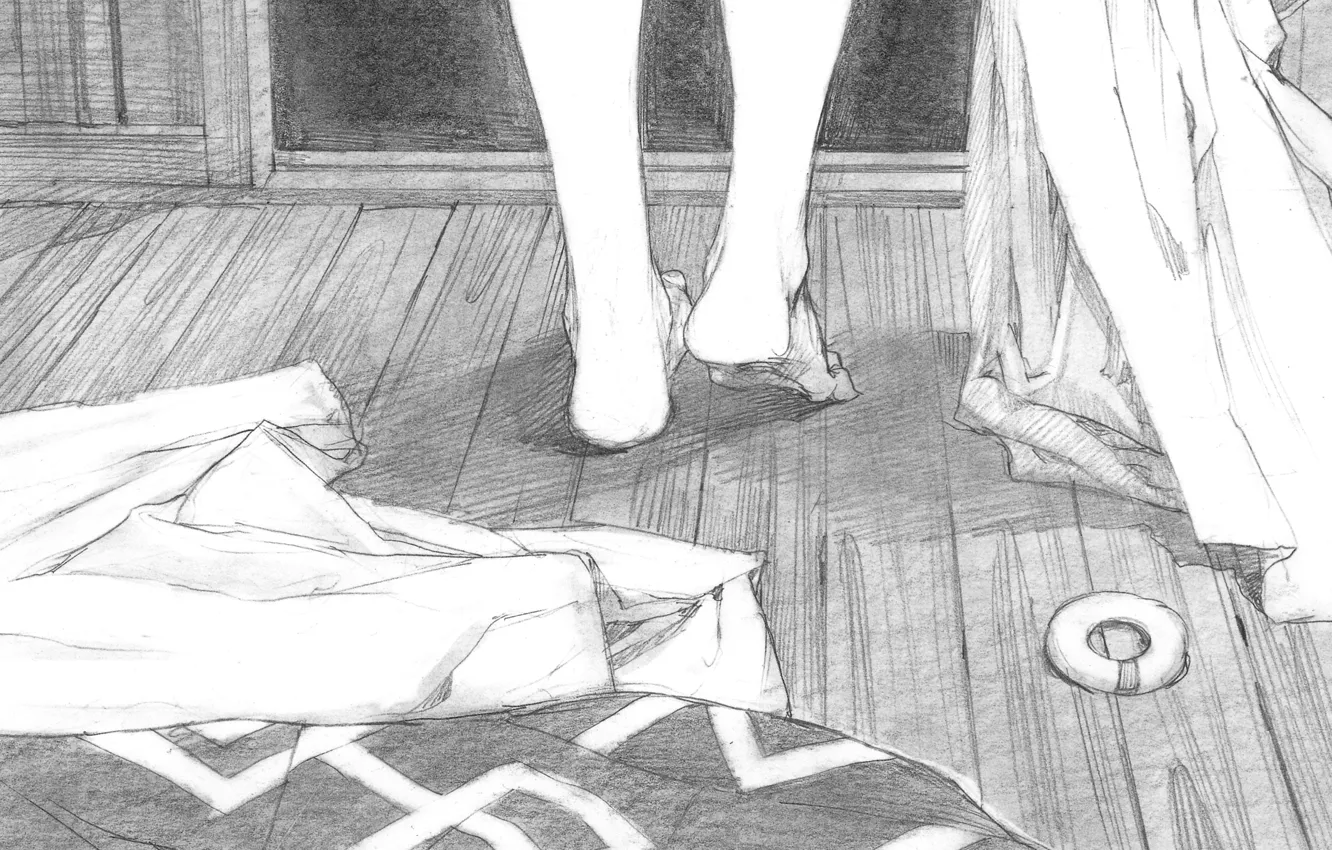 Фото обои ноги, одежда, рисунок, карандаш