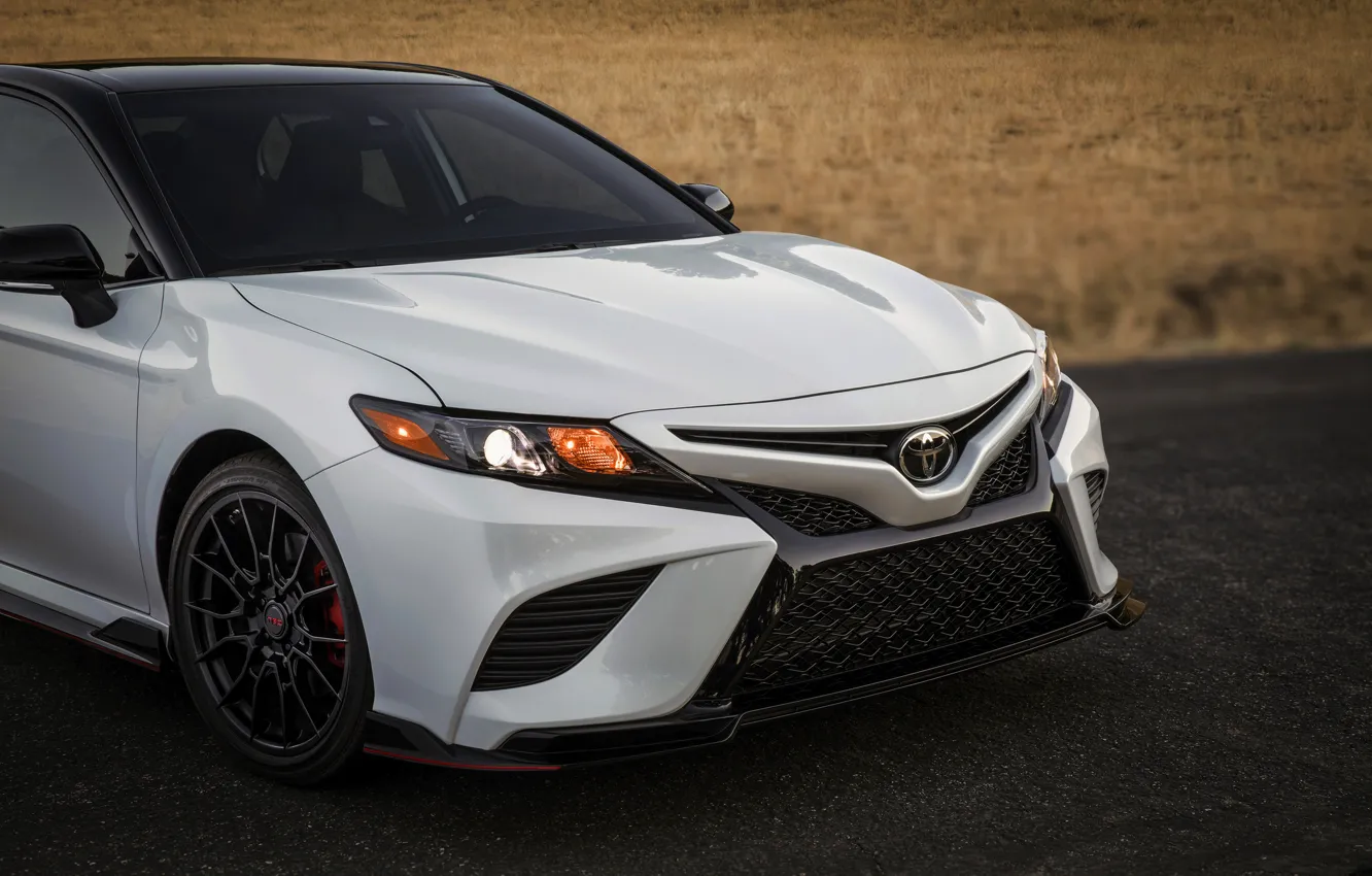 Фото обои белый, перед, Toyota, седан, TRD, Camry, 2020