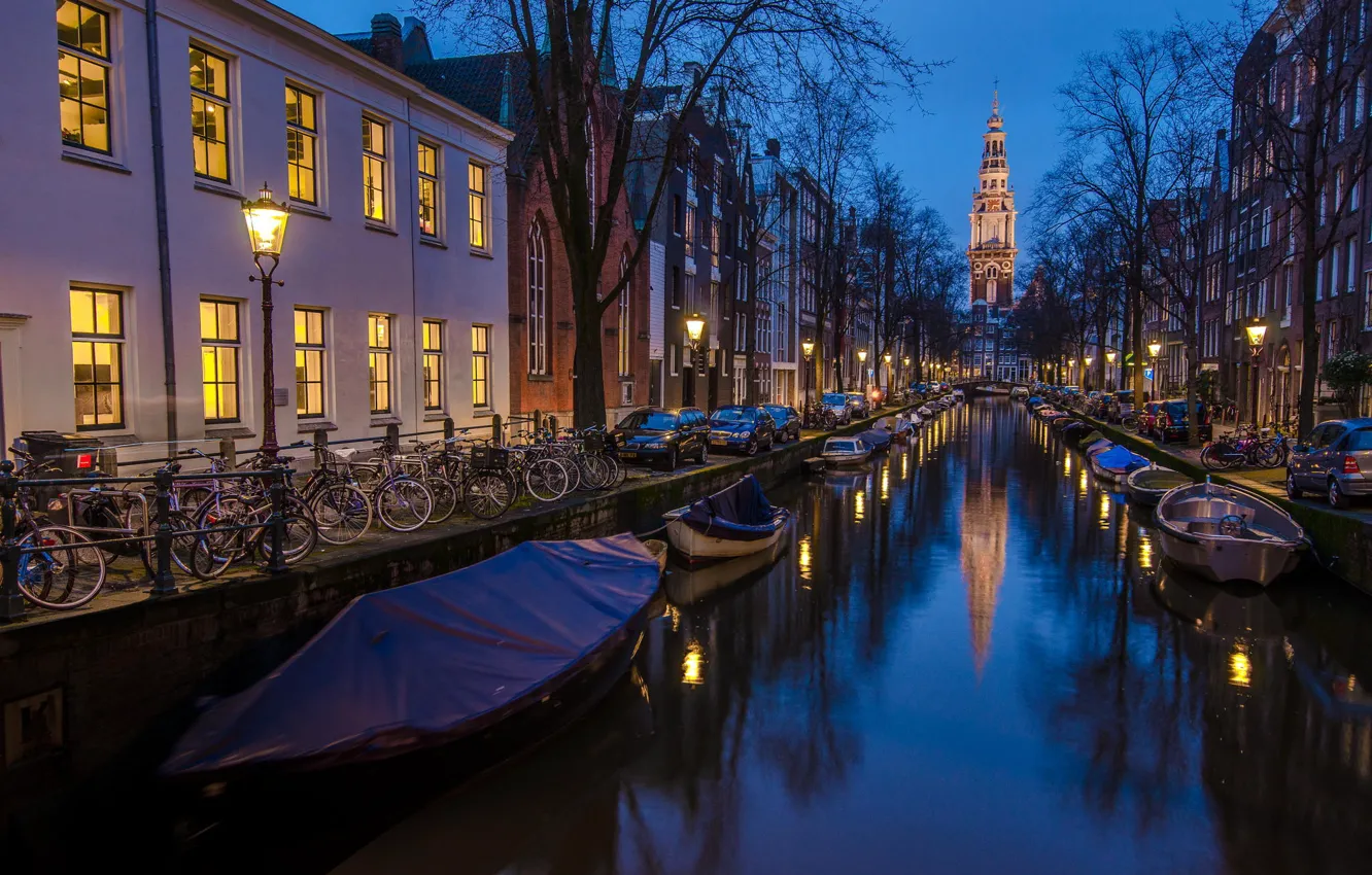 Фото обои фото, Holland, Amsterdam, |синий час|