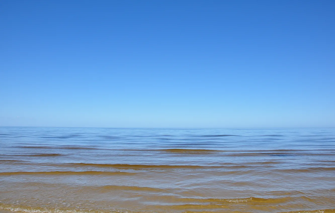 Фото обои море, волны, небо, вода, горизонт, sea, water, Латвия