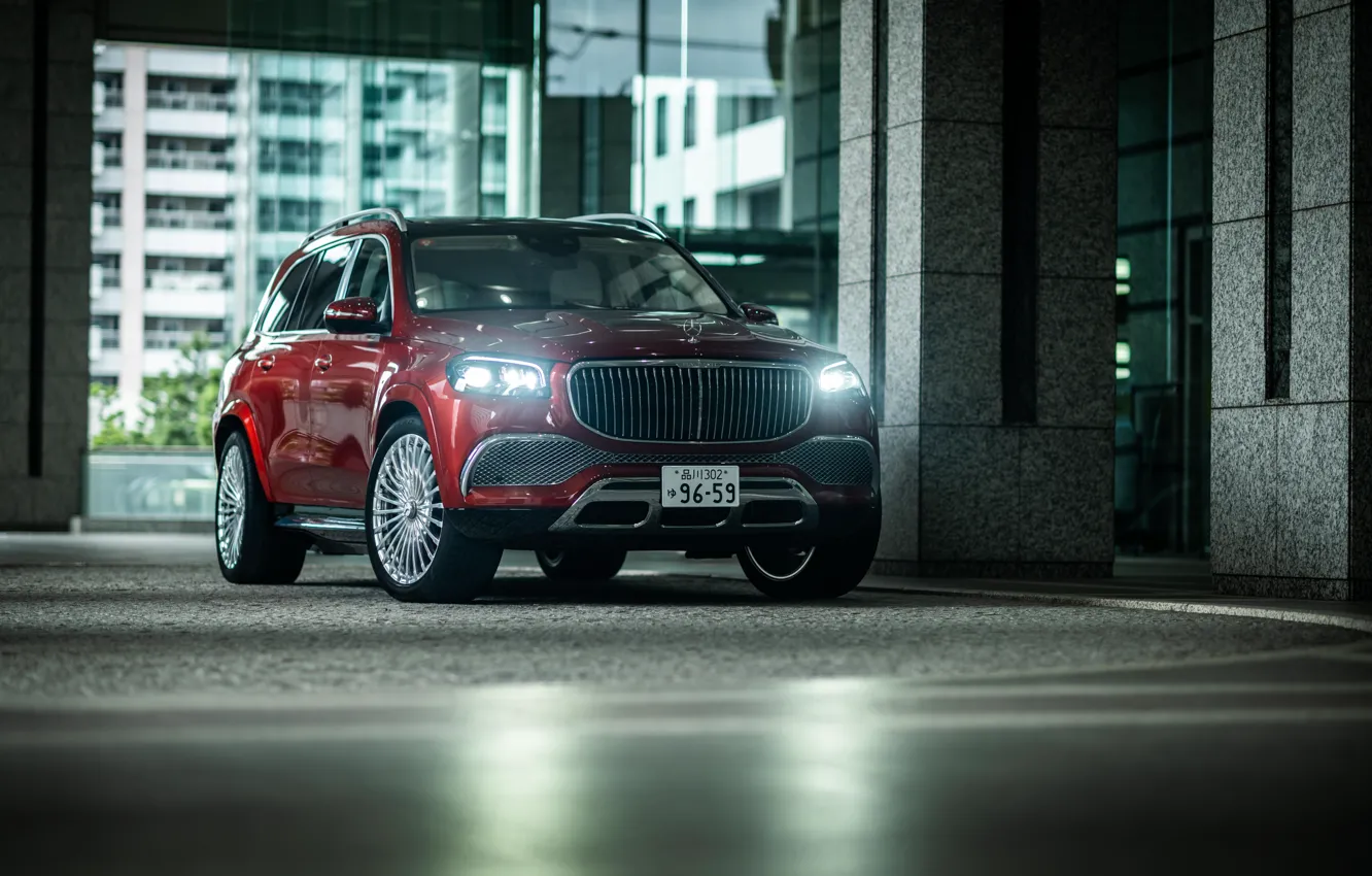 Фото обои Mercedes-Benz, Light, Mercedes, Red, Maybach, Front, Side, GLS
