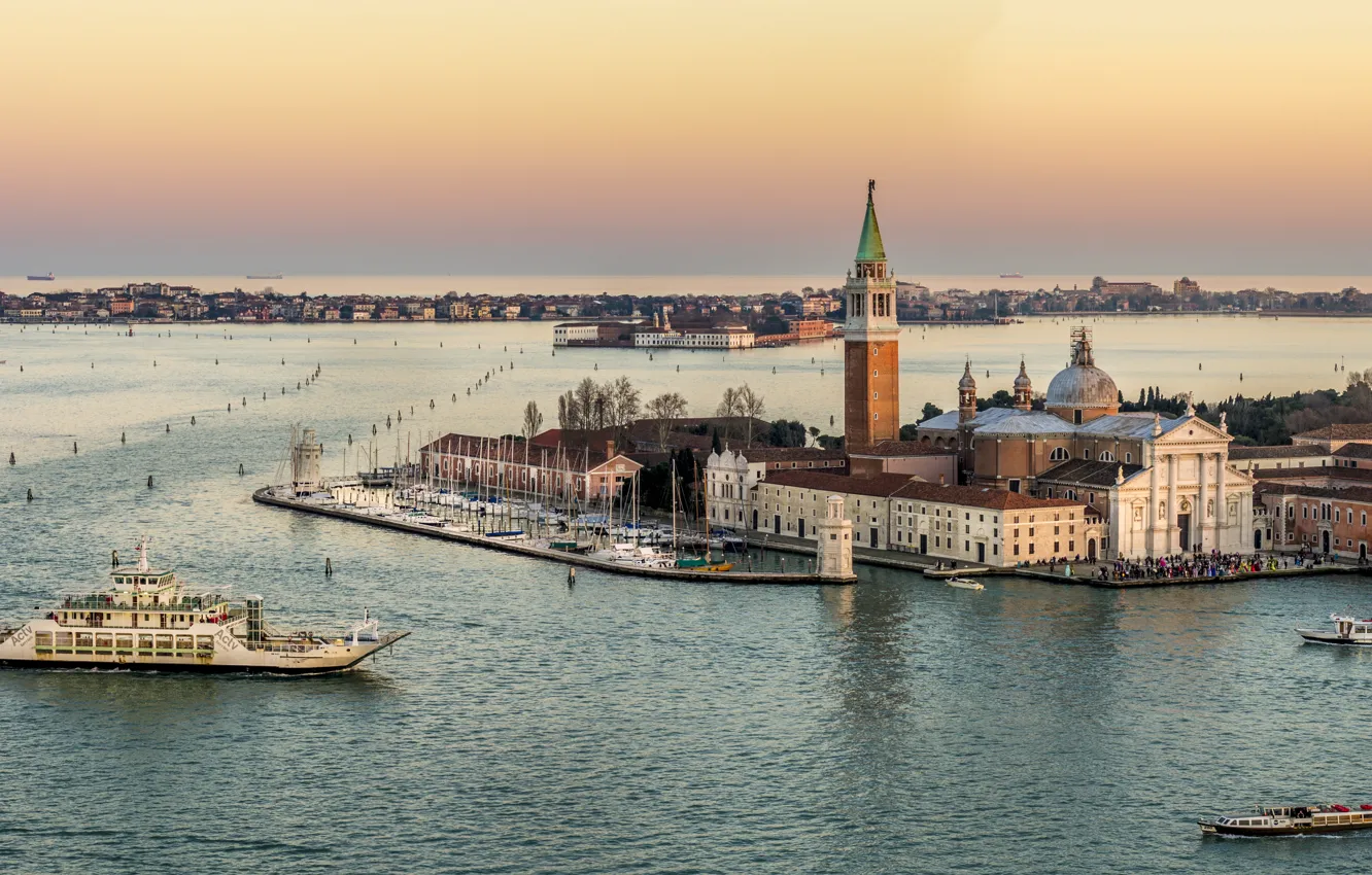 Фото обои море, остров, Италия, Венеция, church of San Giorgio Maggiore