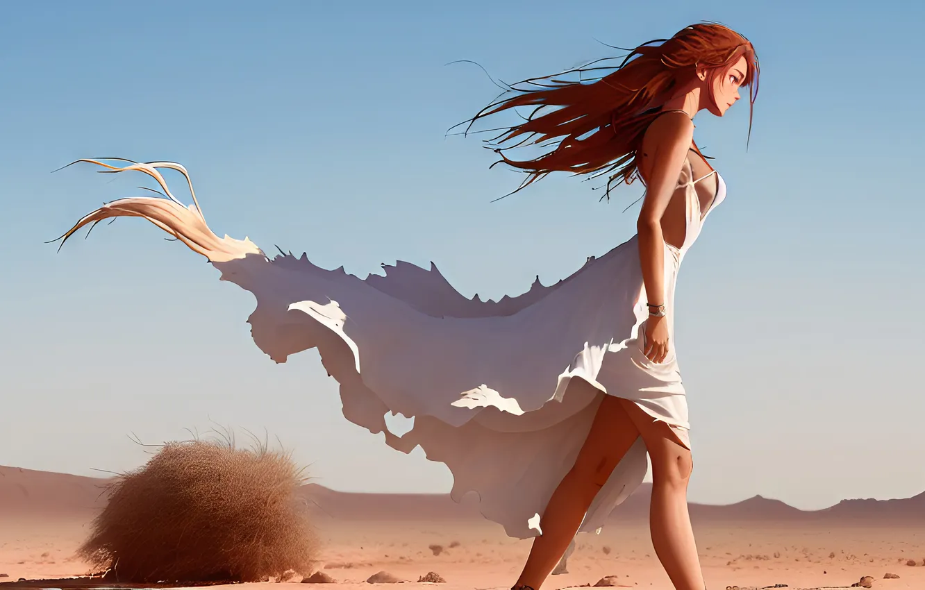 Фото обои girl, dress, anime, ai art