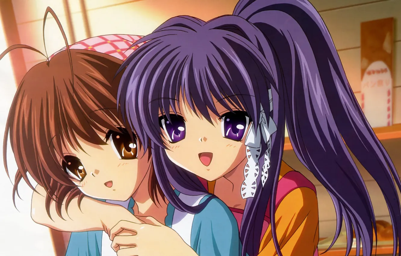 Фото обои Clannad, Кланнад, Nagisa Furukawa, Fujibayashi Kyou