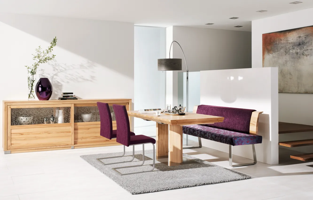 Фото обои дизайн, стиль, комната, стулья, интерьер, кресло, фиолетовые, кватрира