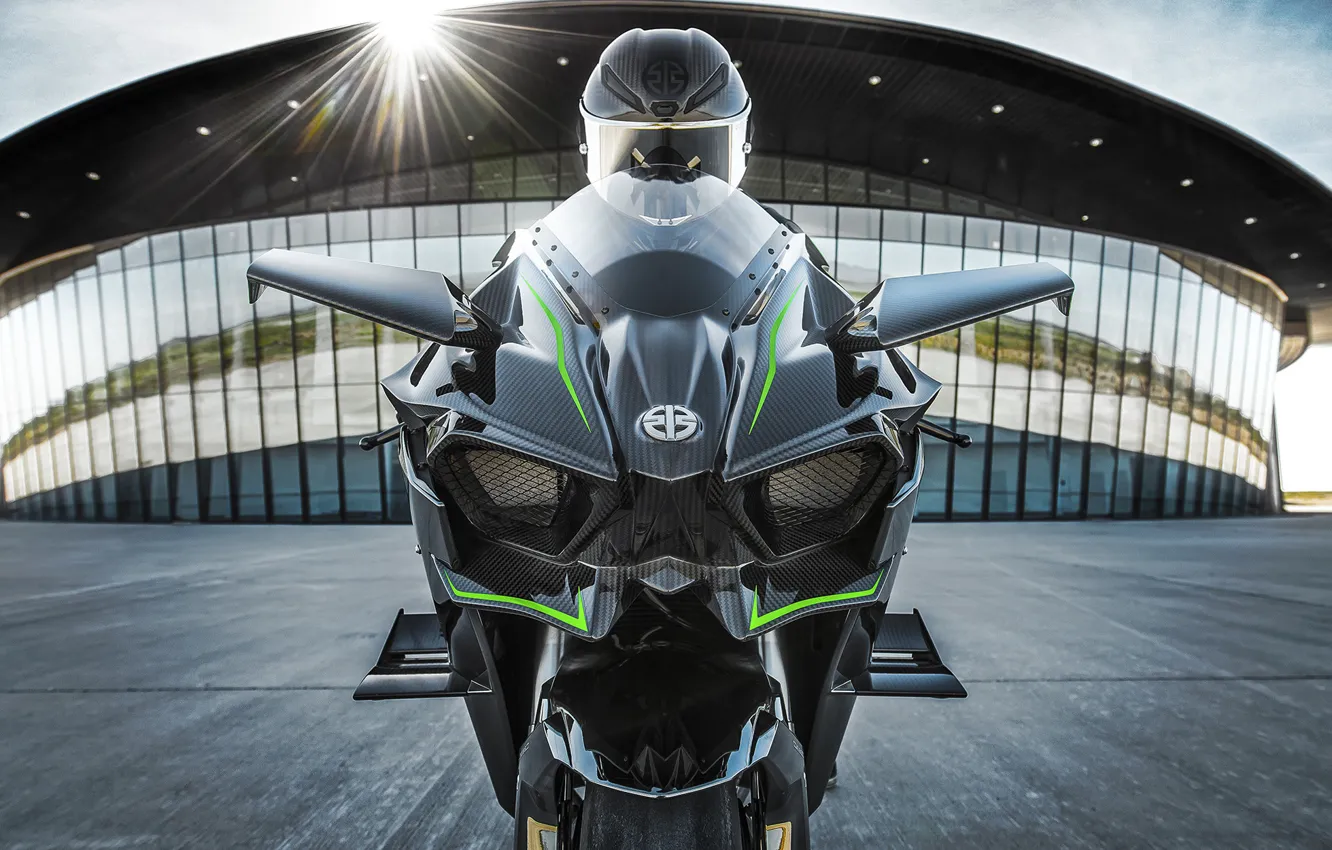 Фото обои Kawasaki, moto, bike, power, motorcycle, speed, Ninja, H2R
