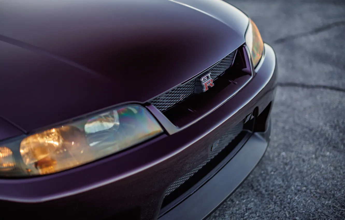 Фото обои Nissan, GT-R, close-up, Skyline, front, R33, Nissan Skyline GT-R