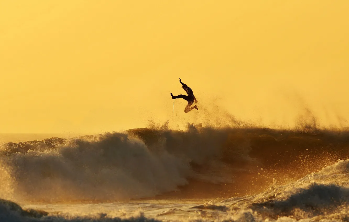 Фото обои Sunset, Sport, Surfer