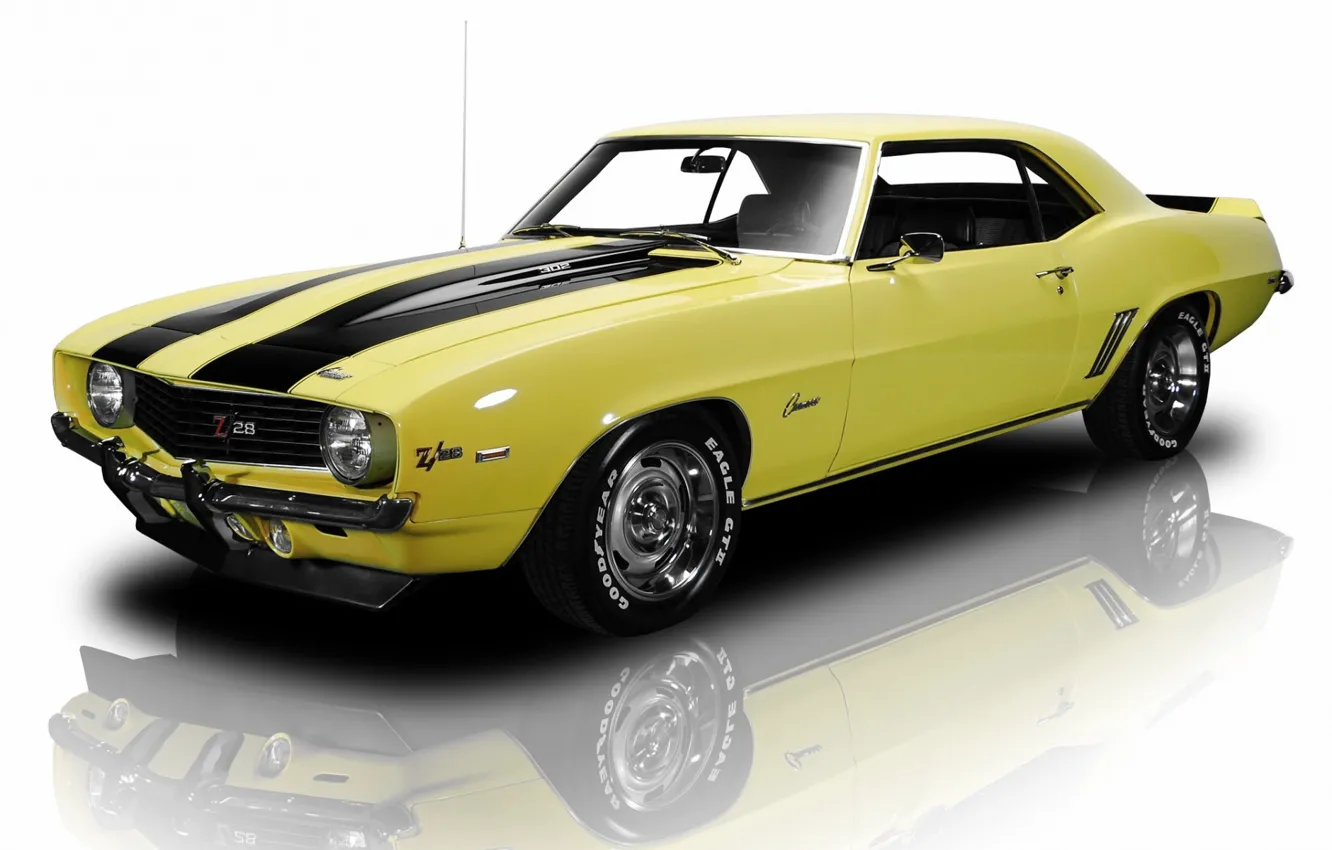 Фото обои 1969, Yellow, Chevrolet Camaro, Muscle car, Z28