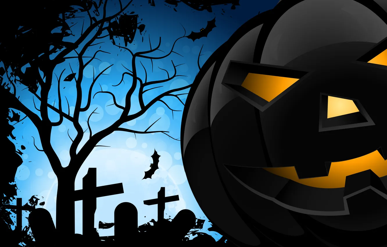 Фото обои Хэллоуин, halloween, страшный, bats, жуткий, creepy, scary, злой тыквы
