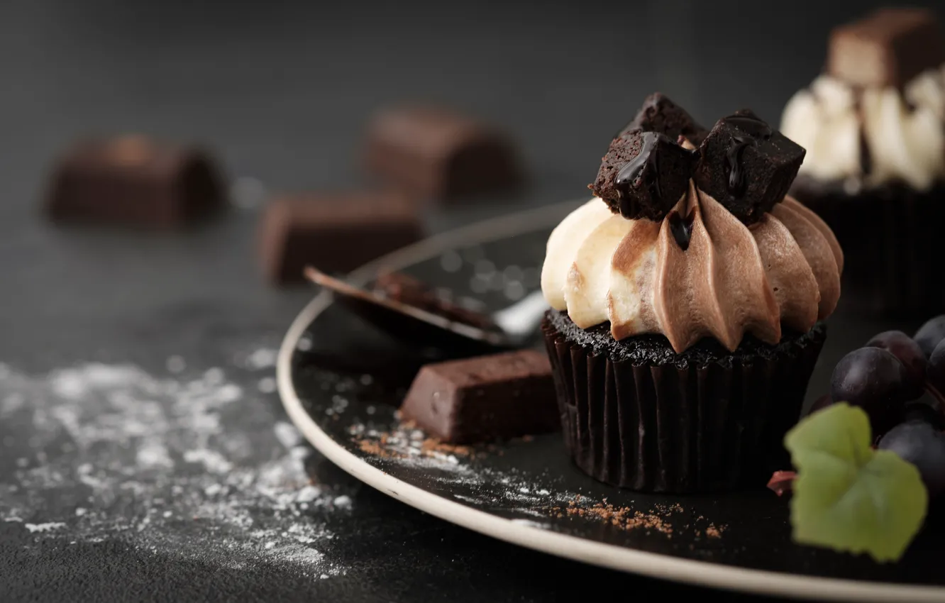 Фото обои шоколад, пирожное, кексы