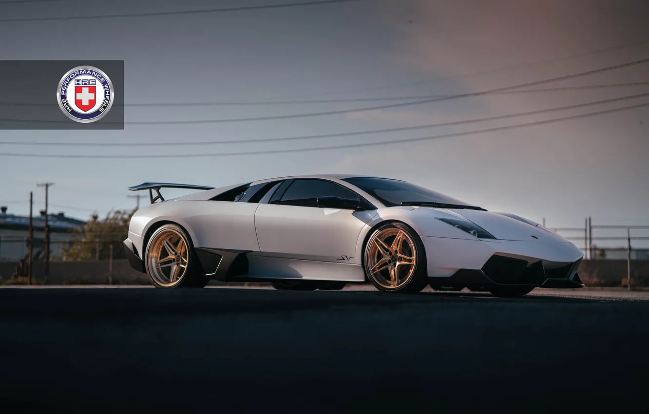 Фото обои Lamborghini, with, Murcielago, Wheels, HRE