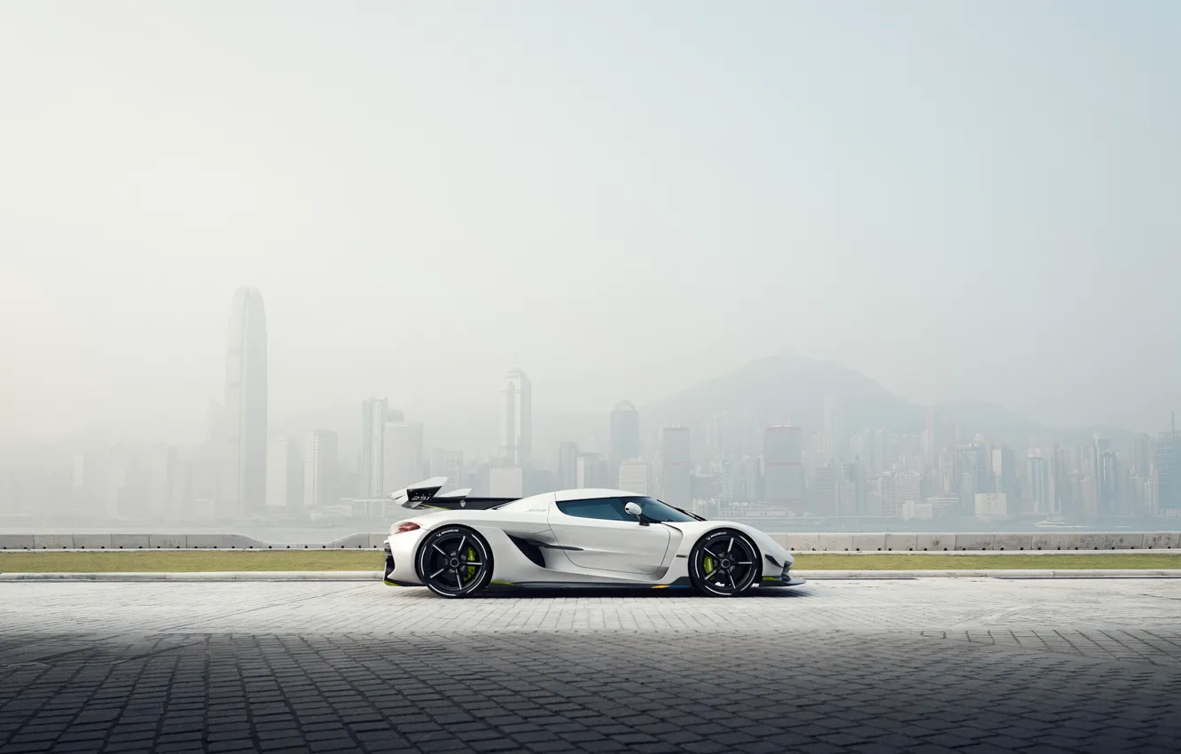 Фото обои Koenigsegg, white, side view, Jesko, Koenigsegg Jesko