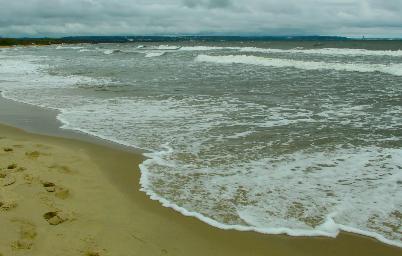 Фото обои storm, beach, sea, ocean, wave