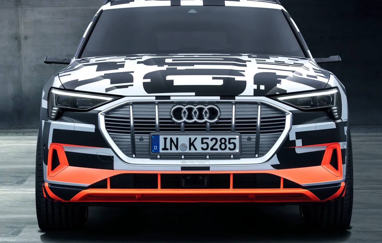 Фото обои Audi, Prototype, вид спереди, 2018, электромобиль, E-Tron