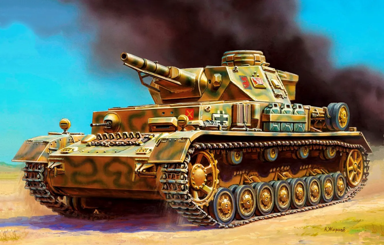 Фото обои Германия, арт, Средний танк, Panzerkampfwagen IV, WW2, Pz.Kpfw, Панцерваффе, Ausf D