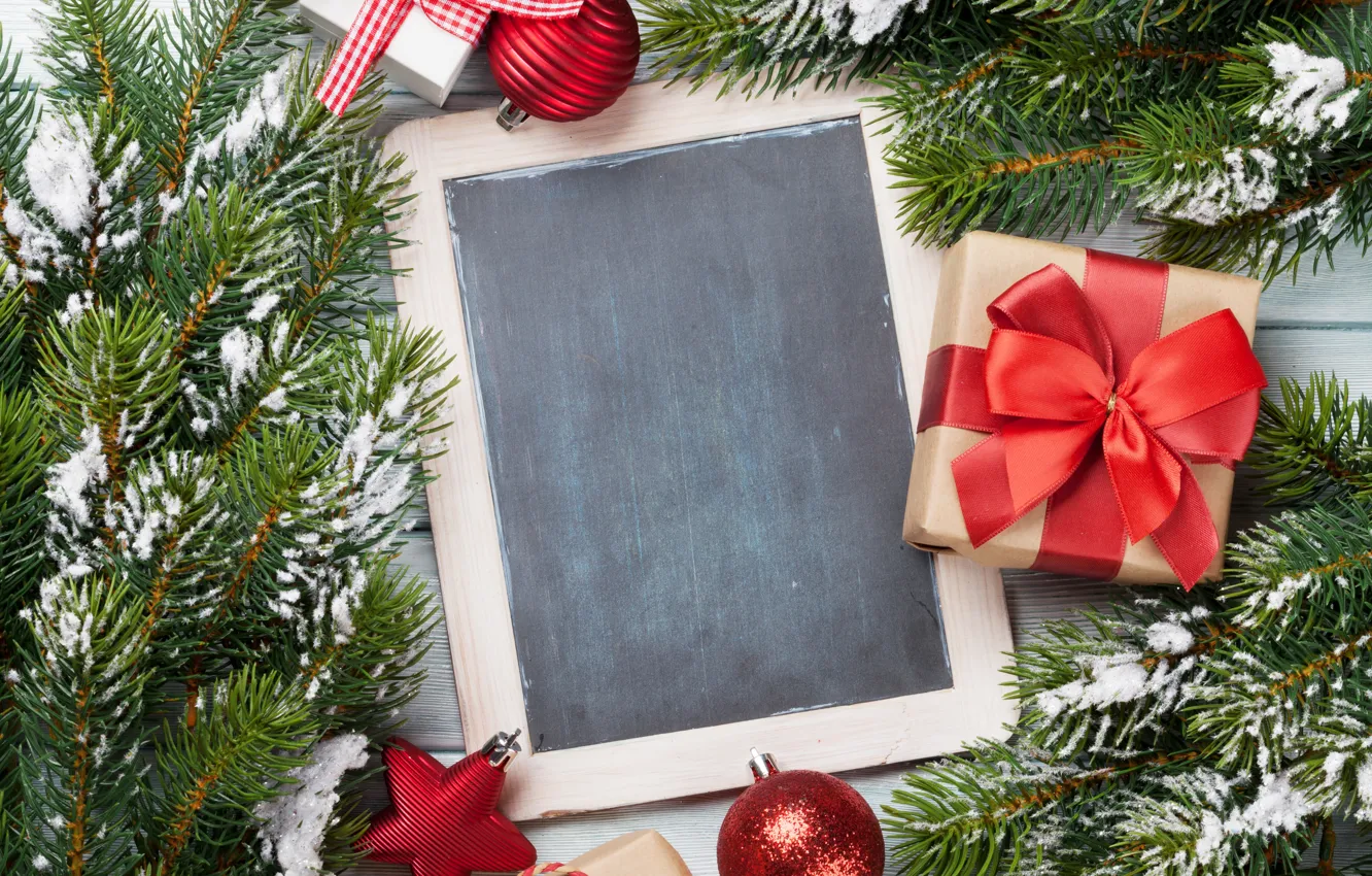 Фото обои снег, украшения, Новый Год, Рождество, new year, Christmas, шишки, wood
