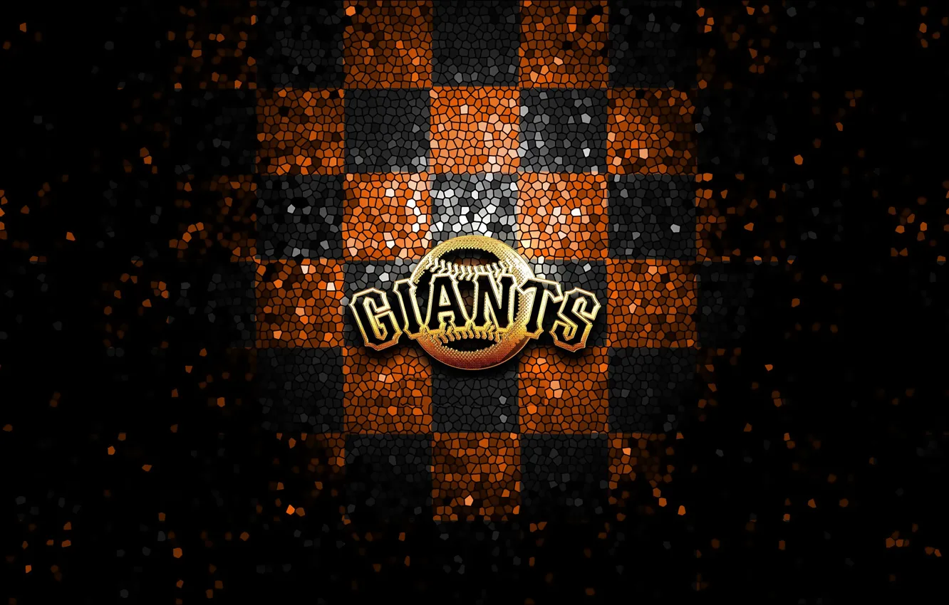 Фото обои wallpaper, sport, logo, baseball, glitter, checkered, MLB, San Francisco Giants